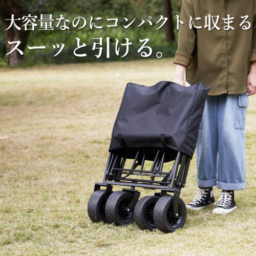 Ostart テーブル付き キャリーワゴン 折り畳み式 キャリーカート ストッパー付 アウトドア - 画像 (12)